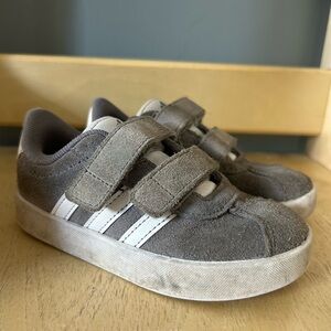 Adidas Kids Gray Velcro Sneakers Size 8